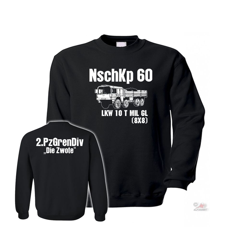 Pullover NschKp 60 Kat 8x8 Truck Bundeswehr Vintage Car Military Sweatshirt # 32326