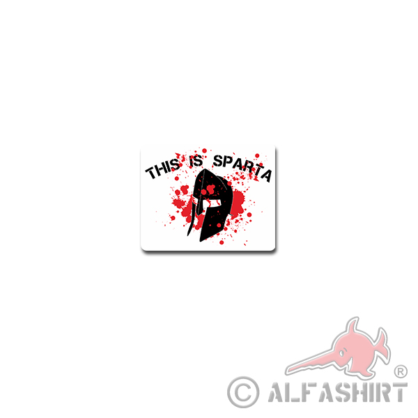 THIS IS SPARTA Aufkleber Sticker Krieger Kämpfer Helm Blut Spritzer 9x7cm#A4224