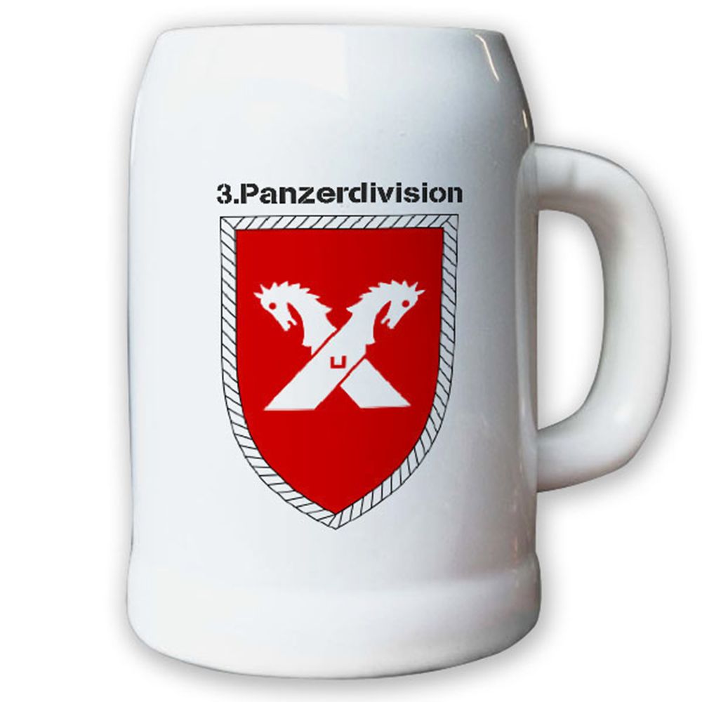 Krug / Bierkrug 0,5l -Bierkrug 3. Panzerdivision_Bundeswehr PzDiv Wappen #12940