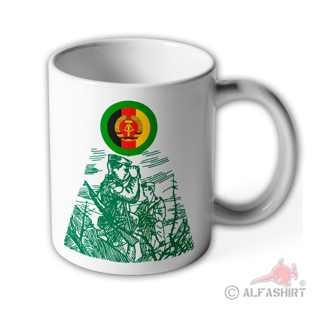 Tasse Grenz- Streife Grenztruppen der DDR Veteran Becher Grenzer Abzeichen #40877
