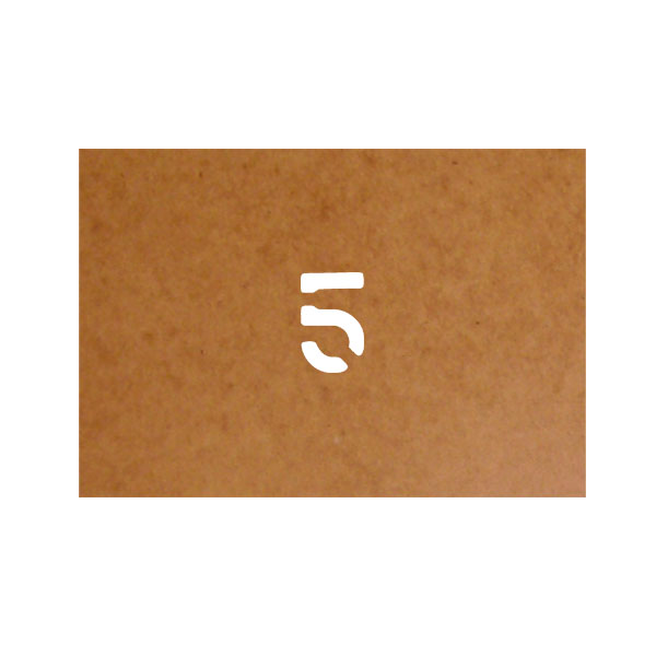 5 fünf five Startnummer Stencil Ölkarton Lackierschablone 2,5x1,5cm #15266