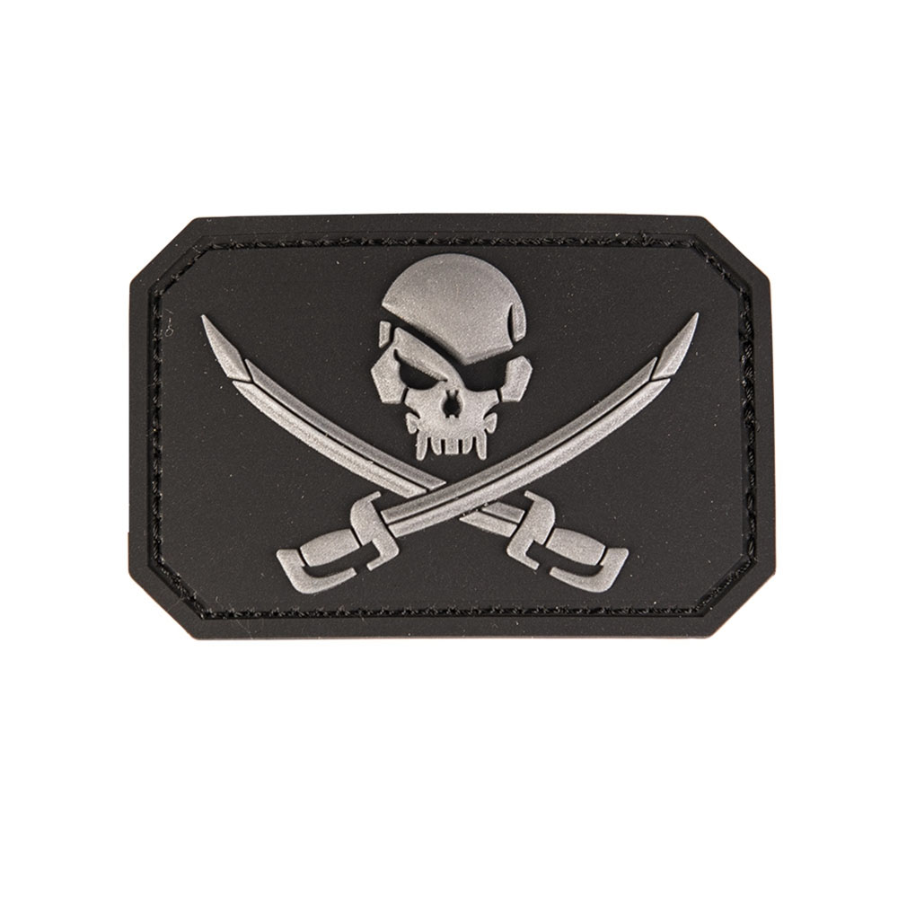 3D Patch 5x7,5cm Jolly Roger Pirat Totenkopf Flagge Skull Abzeichen #42092