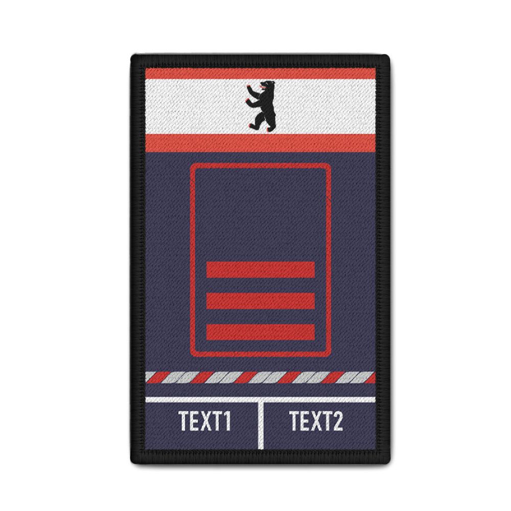 Rank Patch personalisierbar Feuerwehr Berlin OBM Oberbrandmeister  #47420