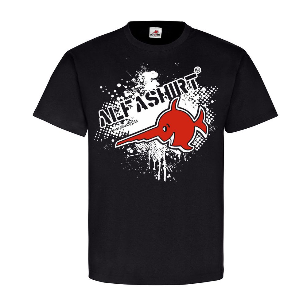 Alfashirt FB Fan Sägefisch Schwertfisch rot Marine U-Boot 96 Logo T-Shirt #23732