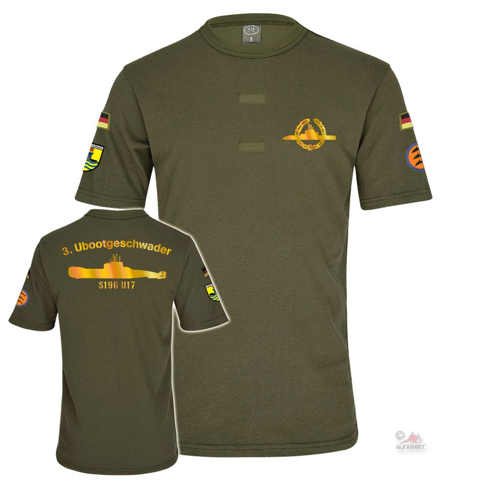 BW Tropical Olive Bundeswehr Undershirt with Velcro 3 UG U-boat Squadron S196 #44903