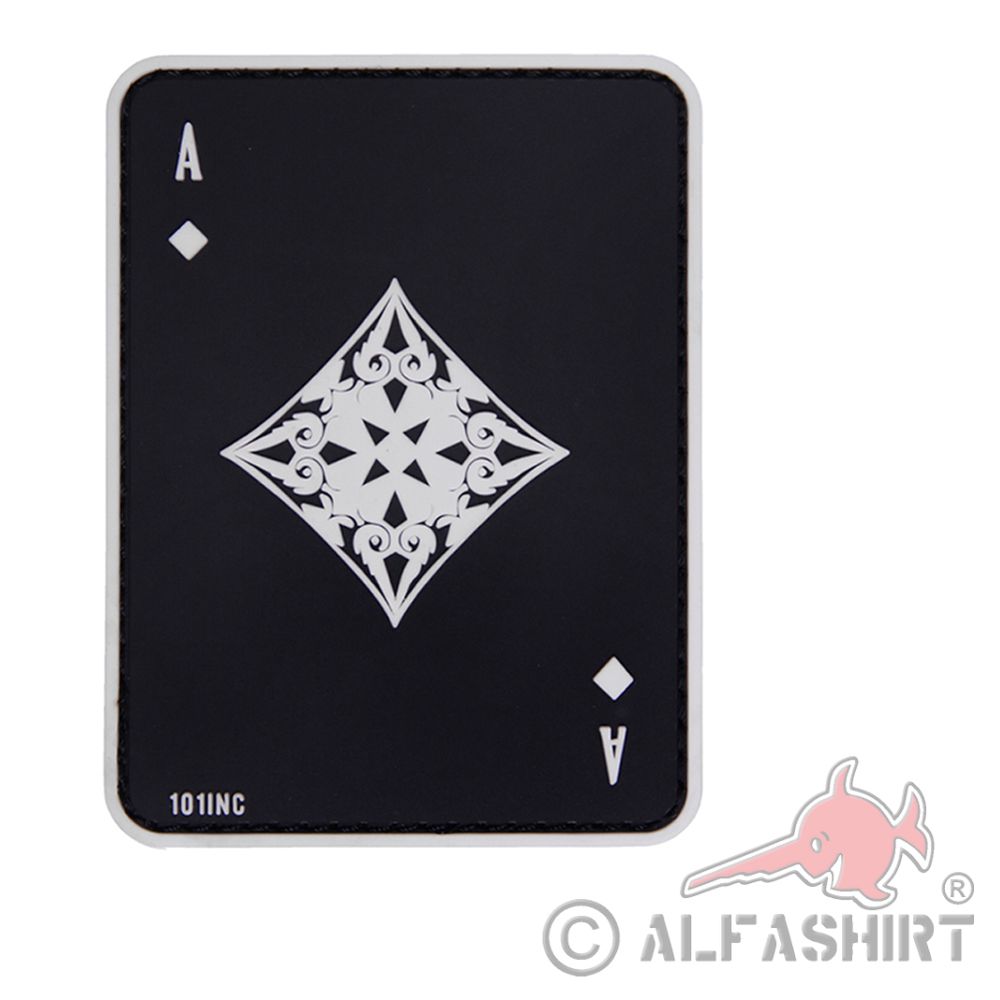 Caro Ass 3D Rubber Patch Kartenspiel Softair Big Game Poker 8x6cm #31322