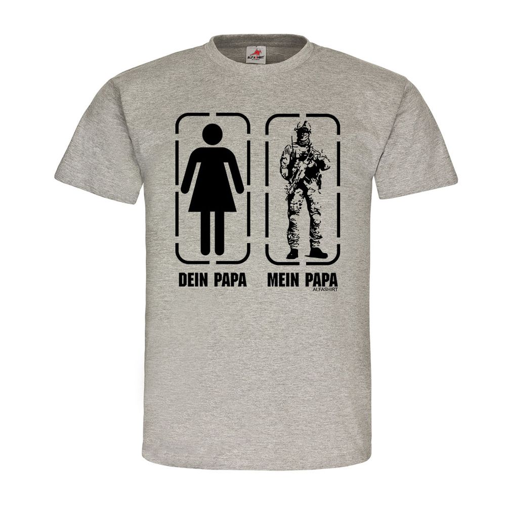 Mein PAPA dein Vater Fun Humor Soldat Fallschirmjäger Spaß BW T-Shirt #21566