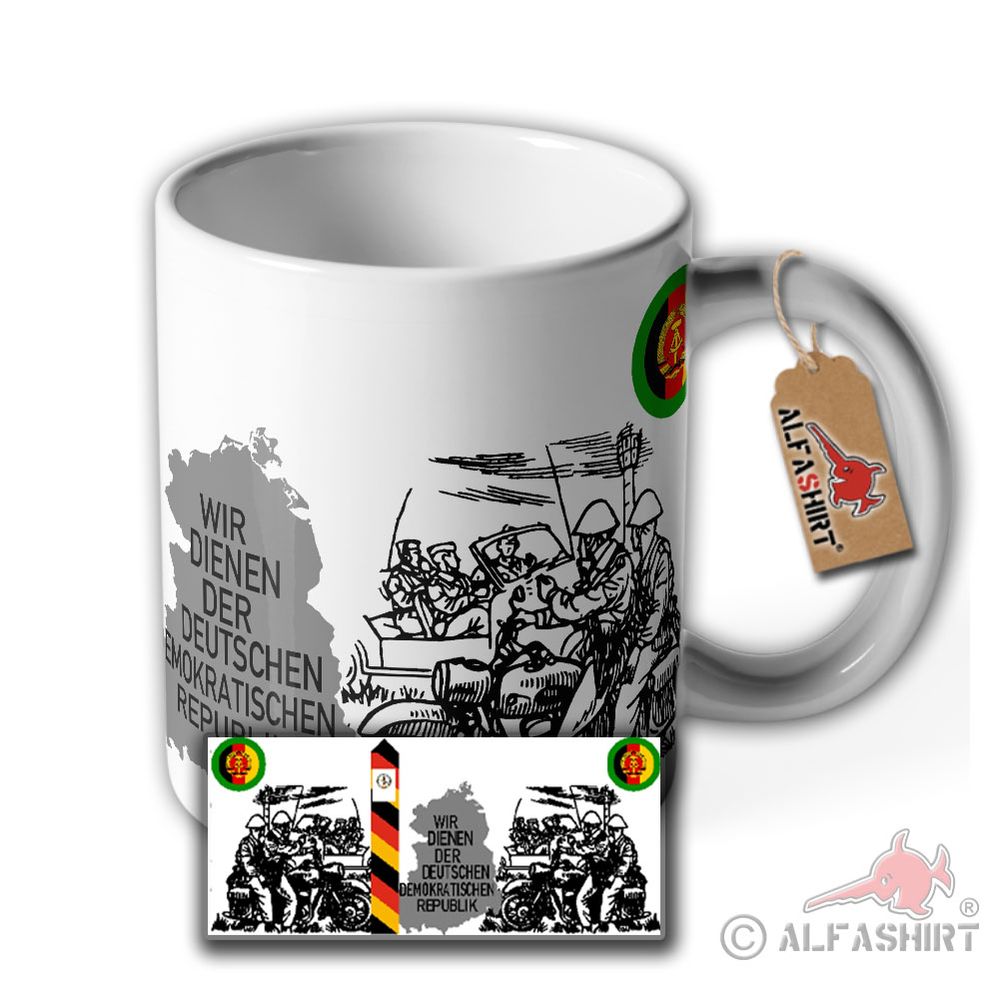 Tasse DDR Grenztruppe Kradmelder MfNV Grenzstein Säule NVA Becher#40874