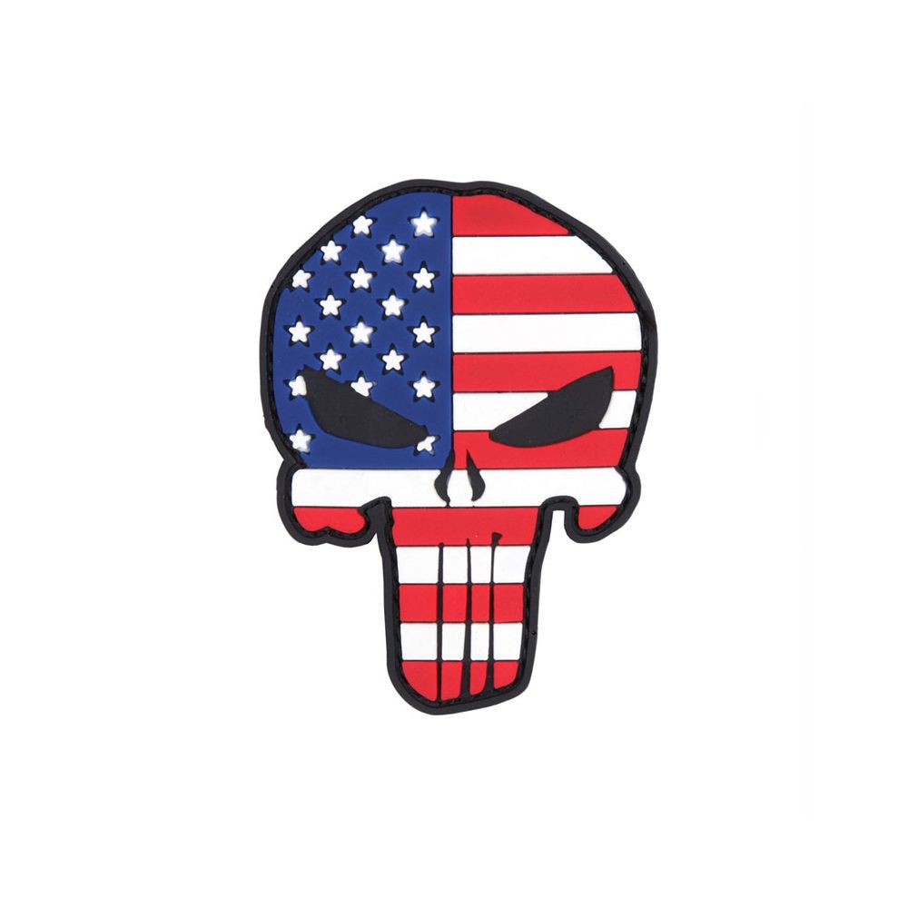 Patch Skull USA 3D Rubber Amerika Landeswappen Flagge Einheit 8x5cm #23276