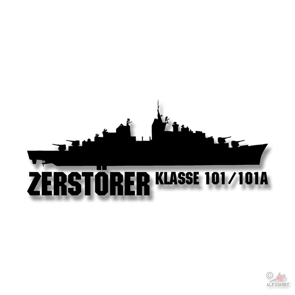 Sticker Destroyer Class 101 101A Hamburg Federal Navy 20x8cm # A4688