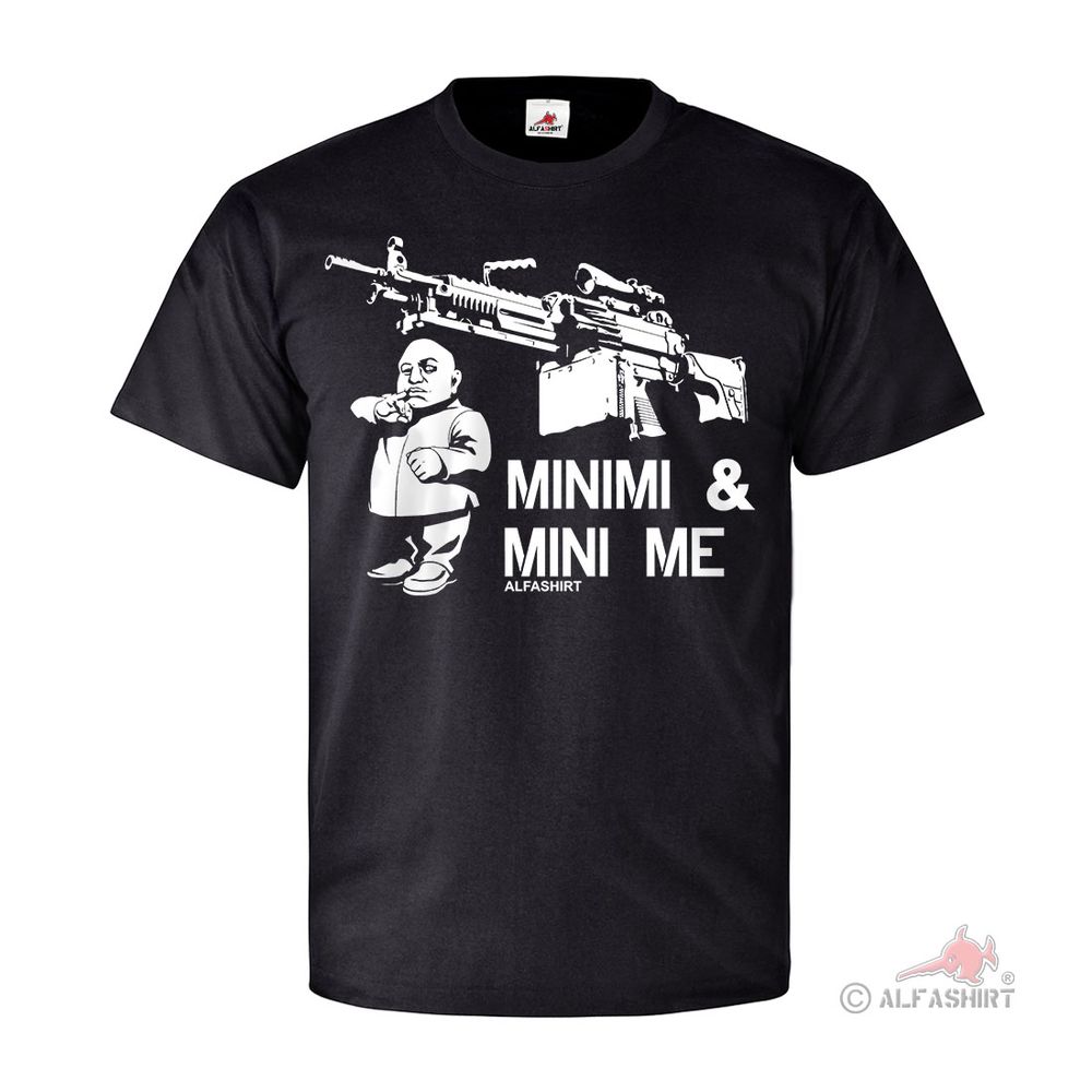 Minimi & Mini Me Fun Machine Gun MG Dwarf Weapon Airsoft T-Shirt # 26892