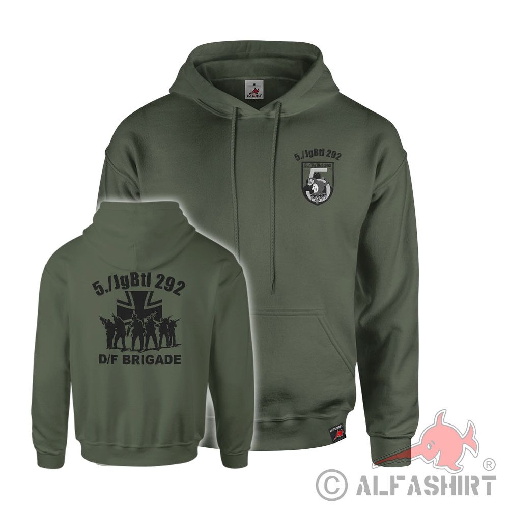 Hoodie olive 5 Company JgBtl Jägerbataillon 292 DF German French #43476
