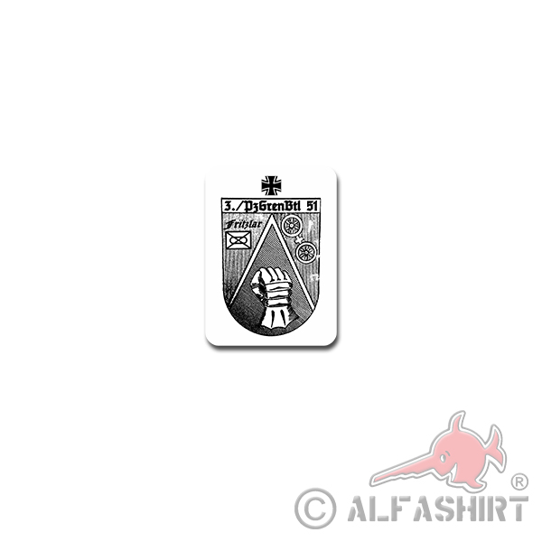 3-PzGrenBtl 51 Sticker Sticker Panzergrenadierbataillon 5x7cm # A4194