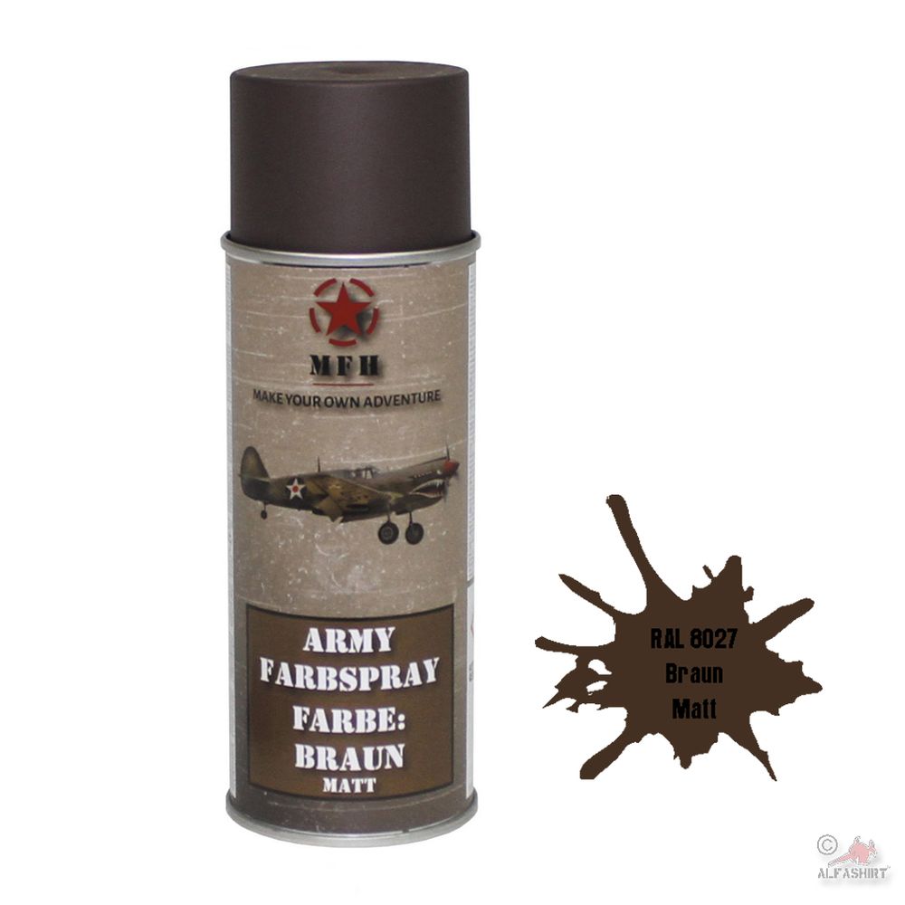 Army Farbspray RAL 8027 Braun Matt Lackieren Tarnfarbe Lederbraun #31724
