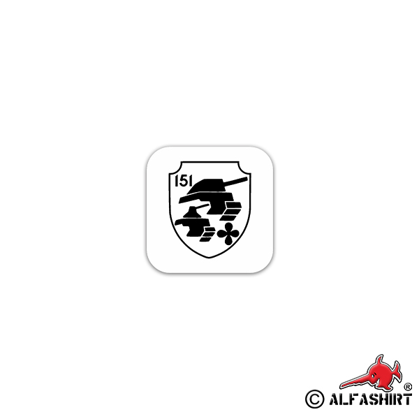 Aufkleber/Sticker PzBtl 151 Panzerbataillon BW Heer Deutschland 7x7cm A2686