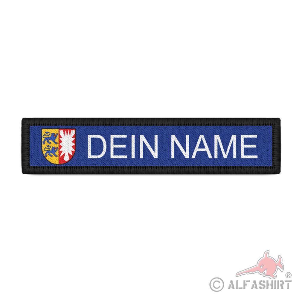 Namenspatch blau personalisiert Schleswig Holstein Landeswappen Kiel #41475