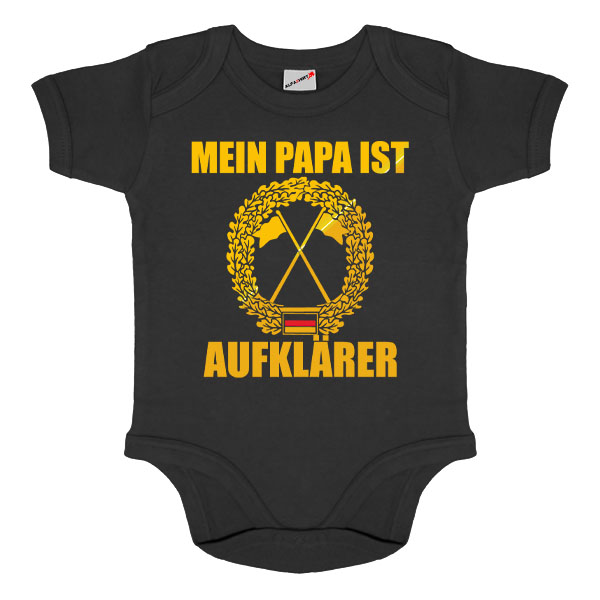 Baby Body Mein Papa ist Aufklärer Bundeswehr Barett Abzeichen Geburt #41164