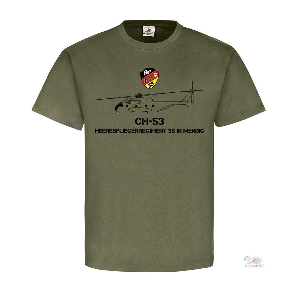 Heeresfliegerregiment 35 Mendig HflgRgt BW Wappen Abzeichen CH53 T-shirt #19510