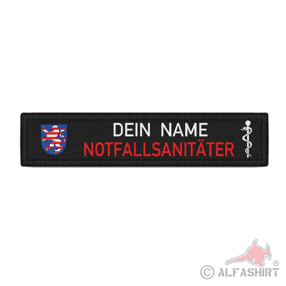 NOTFALLSANITÄTER Hessen Namen-Schild Patch Feuerwehr Bundeswehr #38877