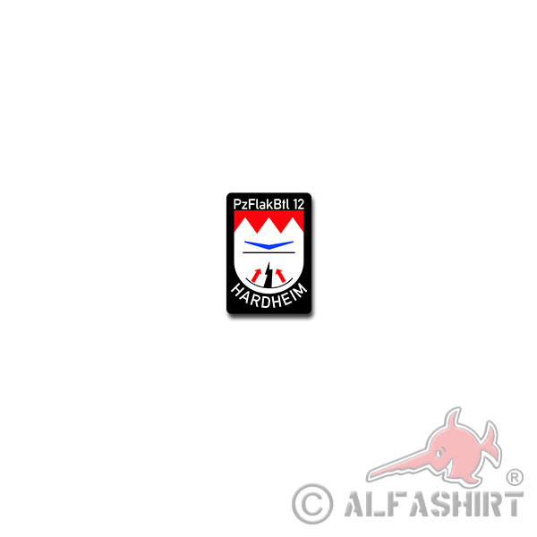 8 PzFlakBtl 12 Hardheim Sticker anti-tank gun battalion 5x7cm # A3841