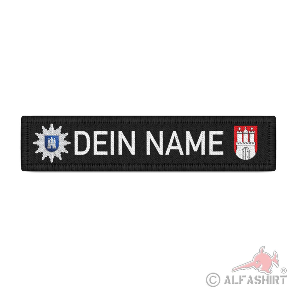 Namensschild Polizei Dein Name Hamburg Patch Kommisar Dienstnummer #37052