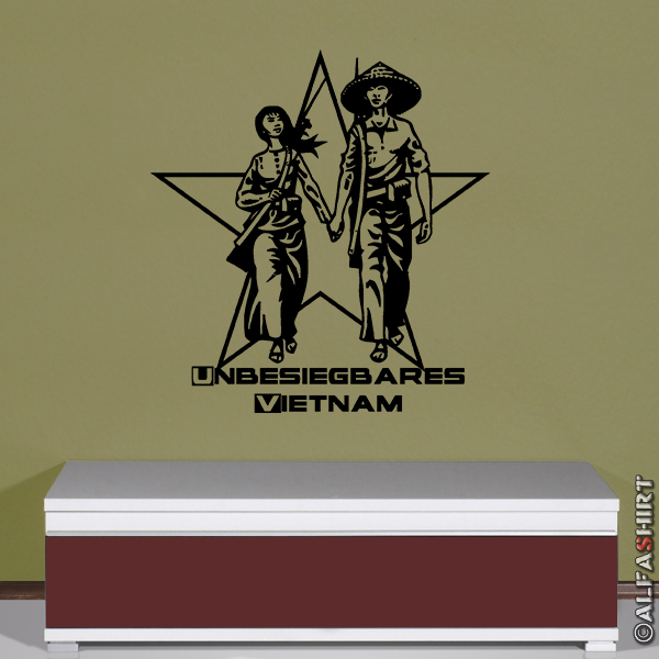 Invincible Vietnam Stamp Series Ddr Solidarity Wall Decal 45x48cm # 5834