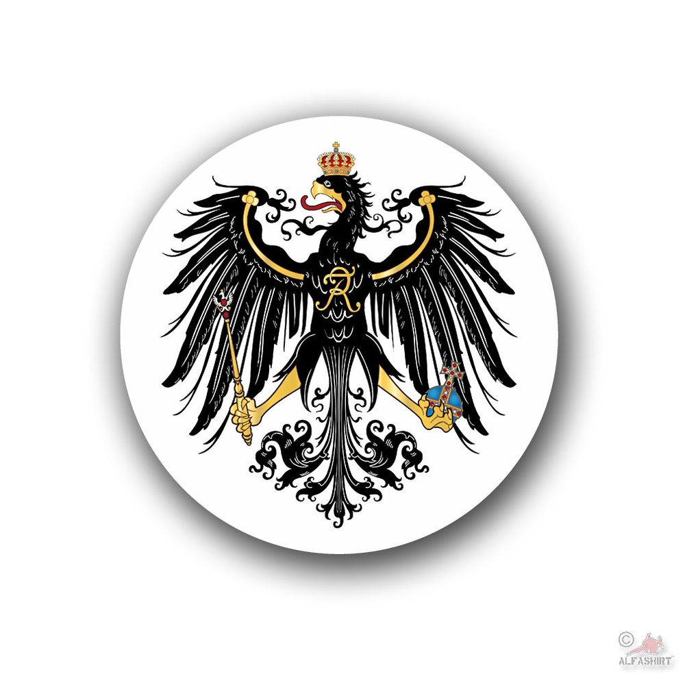 Prussian Eagle Prussia Coat of Arms Sticker Homeland Germany 10x10cm # A4598
