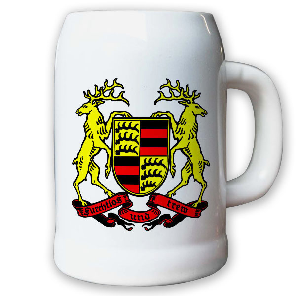 Krug / Bierkrug 0,5l Württemberg Baden-Württemberg Landeswappen Bundesland #9413