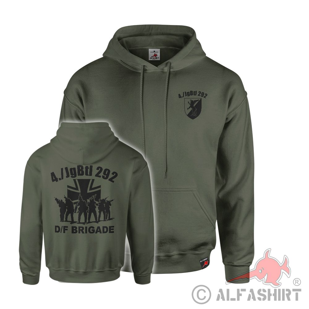 Hoodie 4 JgBtl 292 D F Brigade Jäger-Bataillon Kompanie Wappen Abzeichen #42236