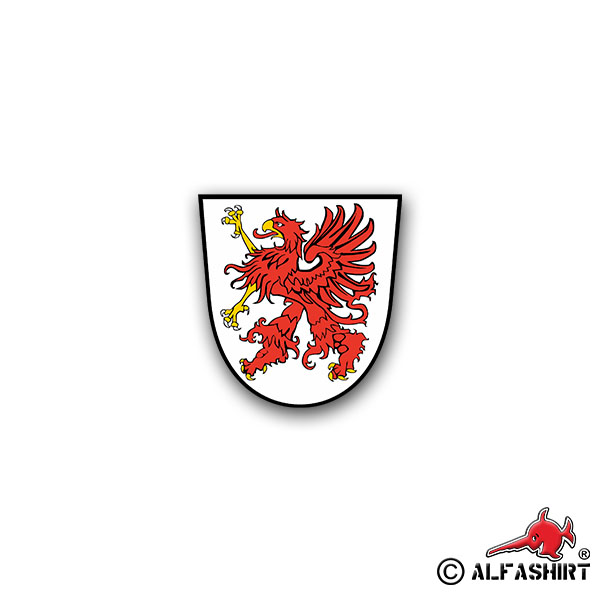Aufkleber/Sticker Pommern Greif Pomorze Herzogtum Heimat Wappen 7x7cm A1311