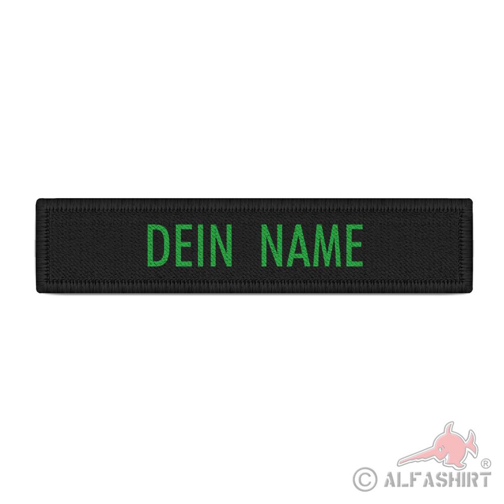 Namenschild Patch Grün schwarz Uniform individuell personalisiert Name #41194