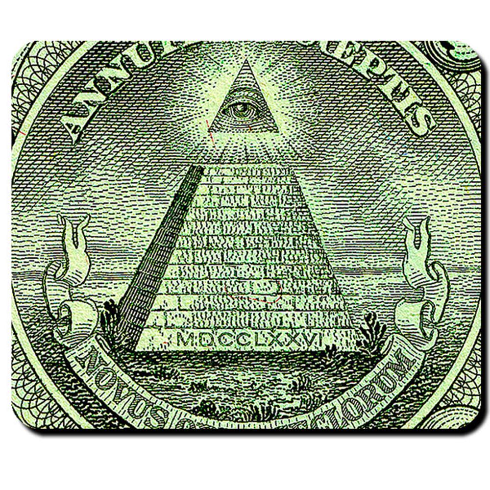Dollar Ein-Dollar-Note Auge Novus Ordo Seclorum Pyramide Auge Mauspad #16350