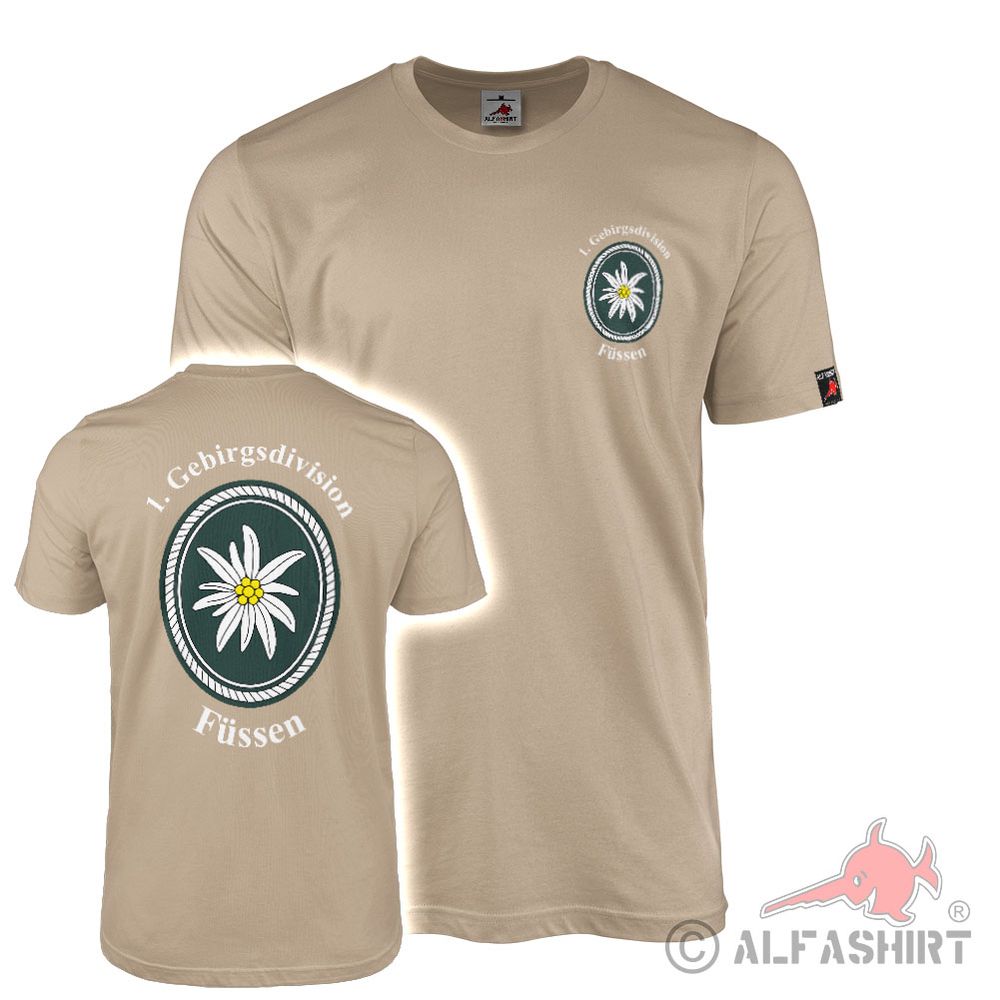 T-Shirt 1 Mountain Division Füssen Edelweiß Bundeswehr Garmisch-Partenkirchen#43890