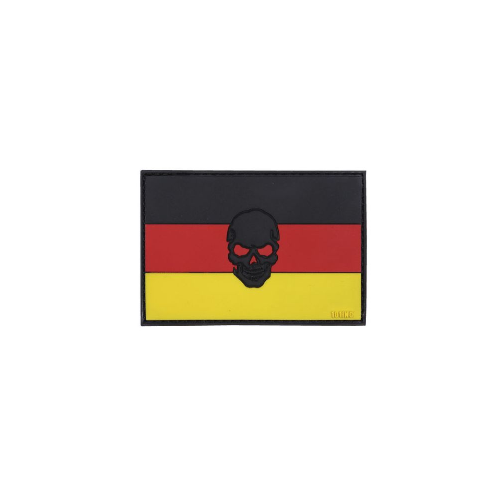 Deutschland Patch German Germany Fahne Totenkopf Aufnäher Brd 8x5,5cm #20302