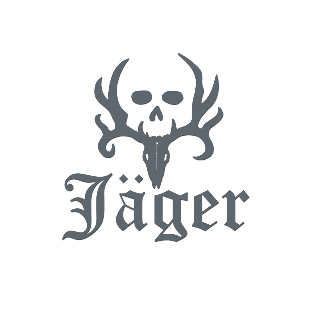 Jäger Totenschädel Grau Geweih Jagd-Schutz Sticker Aufkleber 10x10cm A5610