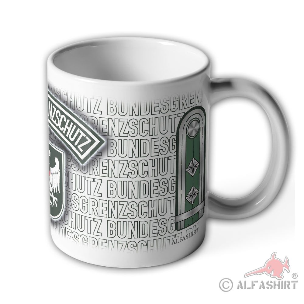 Tasse Fähnrich BGS Bundesgrenzschutz Wappen Abzeichen Adler Schulterklappe#23692