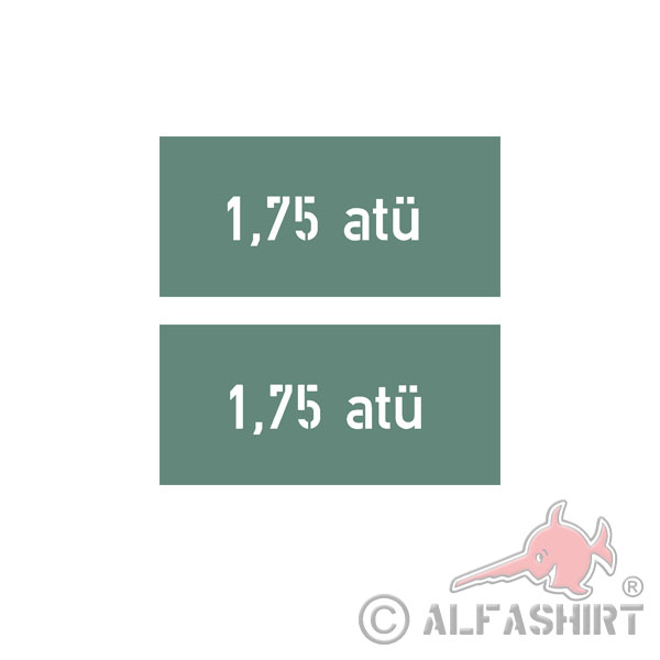 Lackierschablonenaufkleber Reifendruck - Luftdruck 1,75 atü 1,7x6,5cm  #A4448