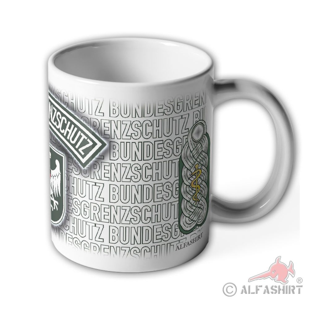 Tasse Stabsarzt BGS Bundesgrenzschutz Wappen Abzeichen Schulterklappe #23712