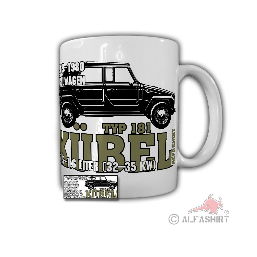 Tasse Kübel Tasse mit Daten Typ 181 BW The Thing Safari Kübelwagen #32093