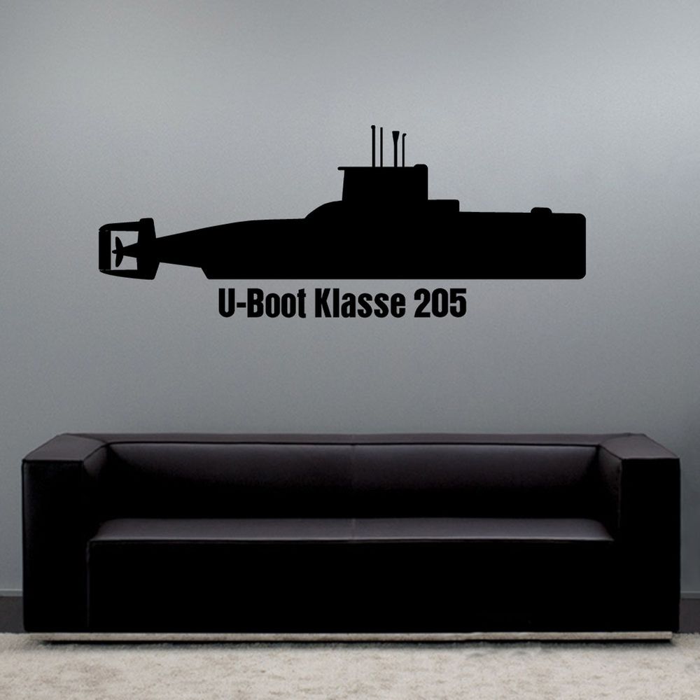 Wall decal wall sticker submarine class 205 U4 U12 series Copenhagen #A6133