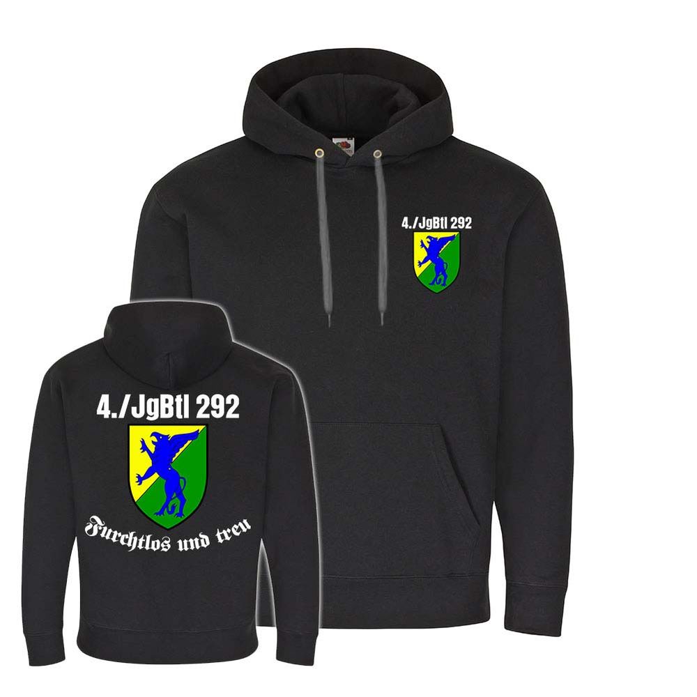 Hoodie 4 JgBtl 292 Jäger-Bataillon Bundeswehr BW Btl Abzeichen Wappen #24524