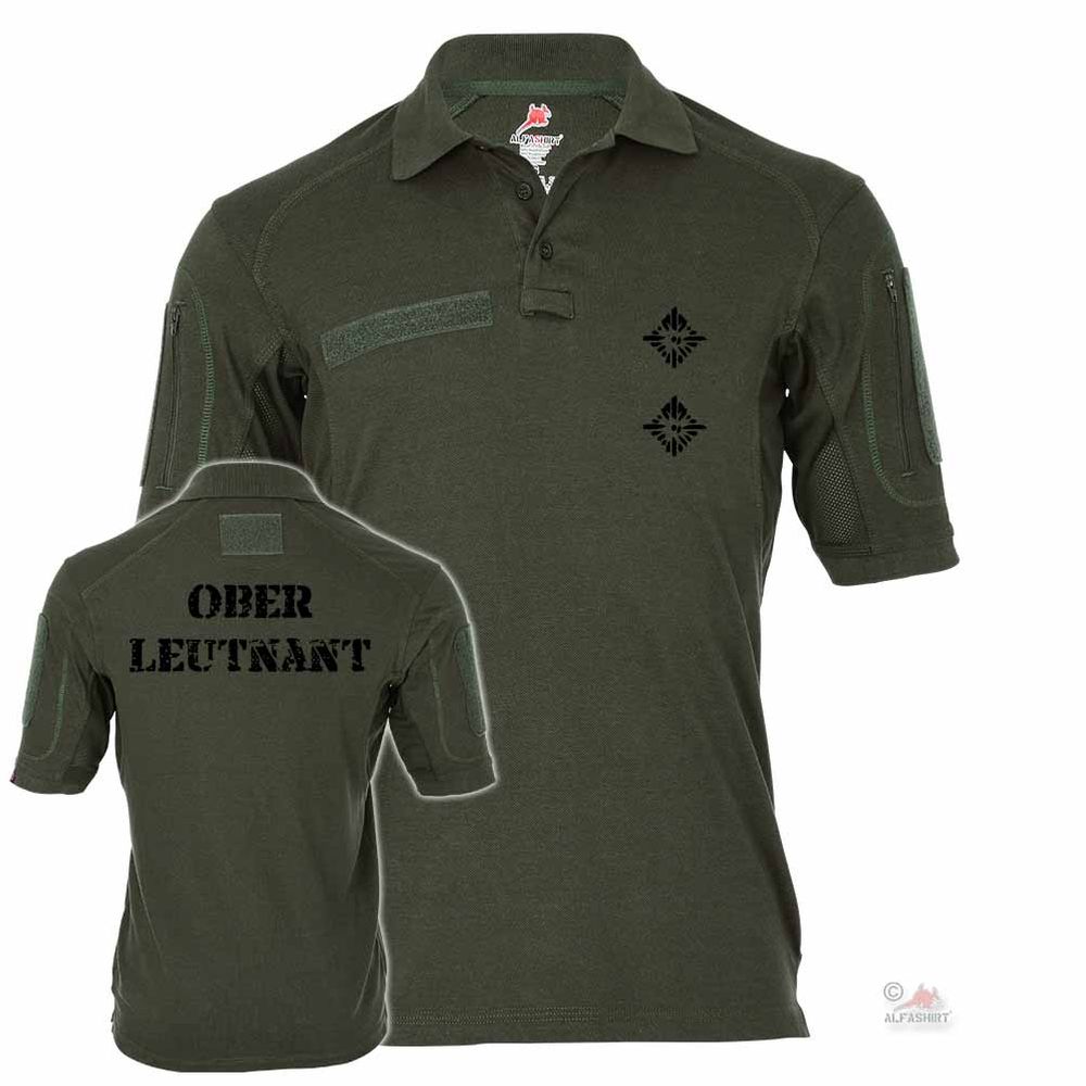 Tactical polo shirt Alfa - Lieutenant Rank BW Badge Officer # 19117