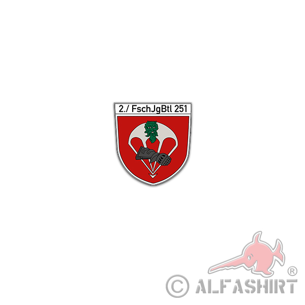Aufkleber/Sticker FschJgBt 251 Fallschirmjägerbataillon BW Calw Heer 7x7cm A3403