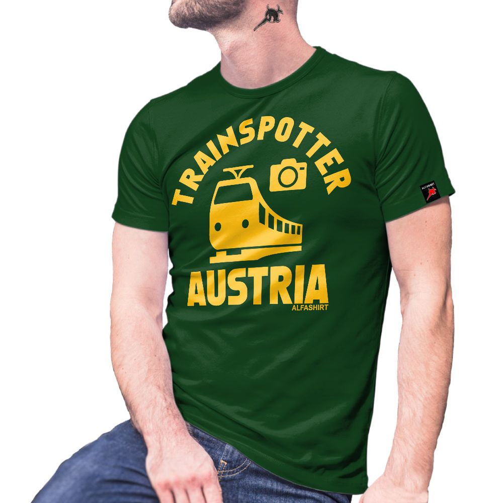 Trainspotter Austria Triebwagen FAN Eisenbahn HDF Foto T Shirt #27335