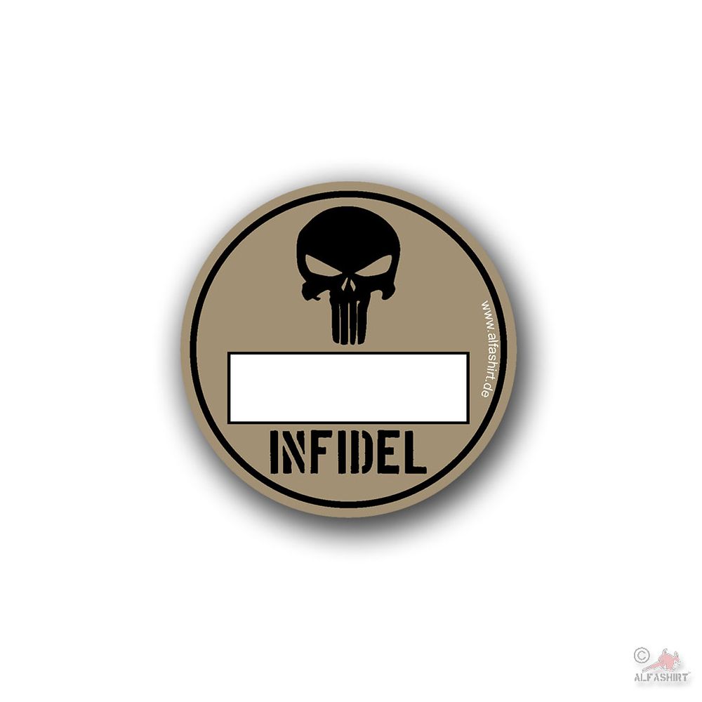 INFIDEL Umweltplakette Bundeswehr ISAF Umweltzone Skull Totenkopf Fun 8cm#A4796