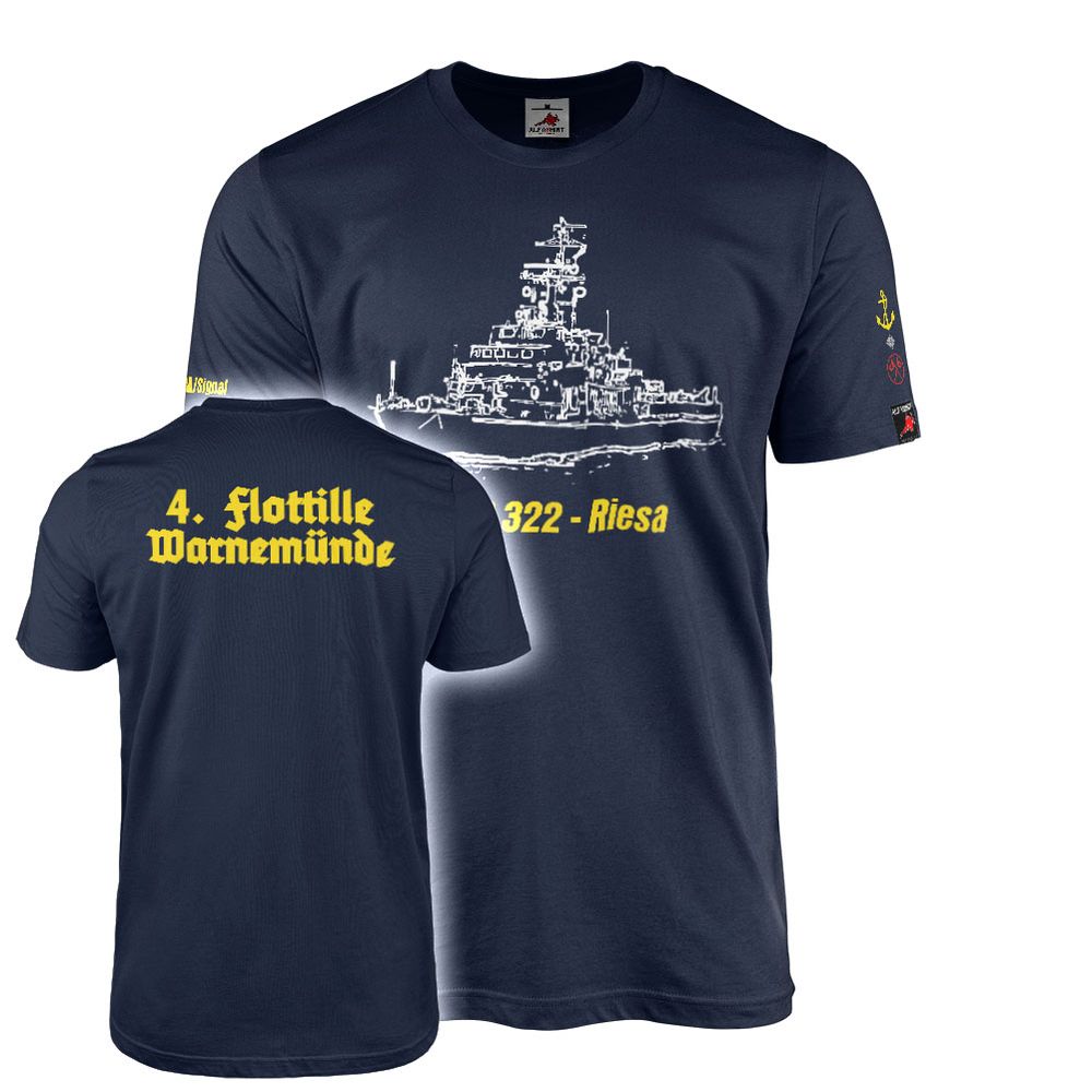 T-Shirt 4. Flottille Warnemünde MSR 322 Riesa 4 MSRA Signal #46494