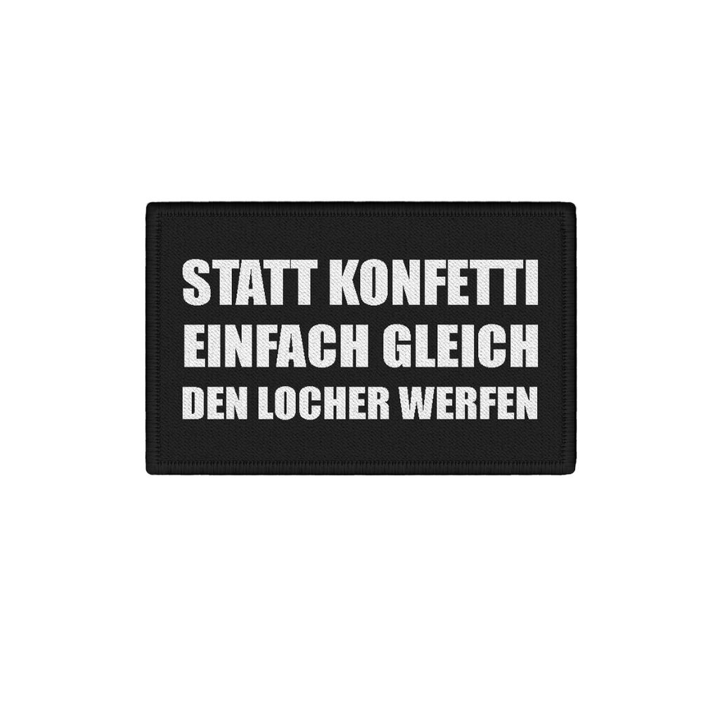 Patch Statt Konfetti einfach gleich den Locher werfen 7,5x4,5cm #34410