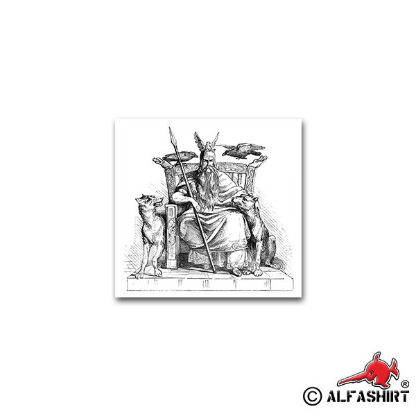 Sticker Odin South Germanic Chief God Norse Mythology 7x7cm A2016