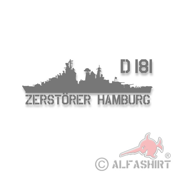 Destroyer Hamburg D181 Wilhelmshaven Bundeswehr Federal Navy 15x5cm # A4320