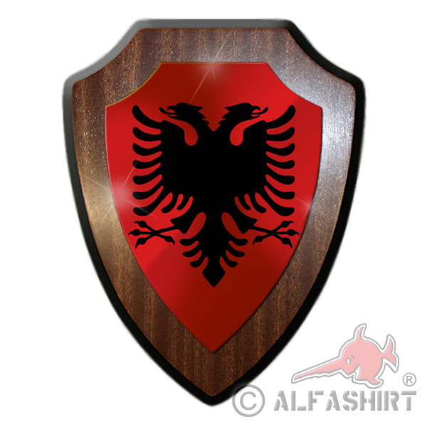 Wappenschild Albanien Heimat Doppelkopf Adler Flagge Nation #25965